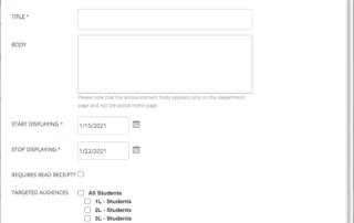 Communications portal screen capture