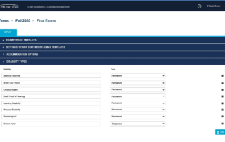 Exam Scheduling screen capture