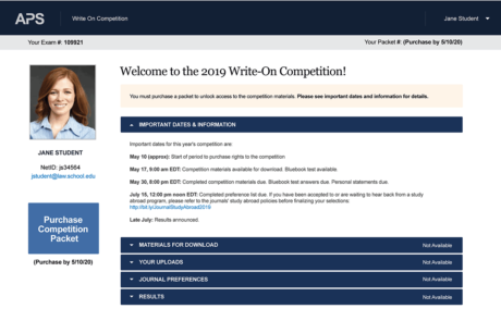 Write-on Competition screen capture
